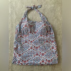 Lands End Tankini Top NWT Women’s Swimsuit Size 24W Floral Print‎ Square Halter